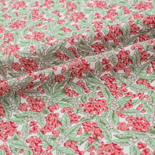 Red Cherry Cotton Fabric For Dress Платье Tissus Au MÈTre Telas Por Metro Sewing Ткань Для Шитья Vestidos Coton Vestidos Stoff