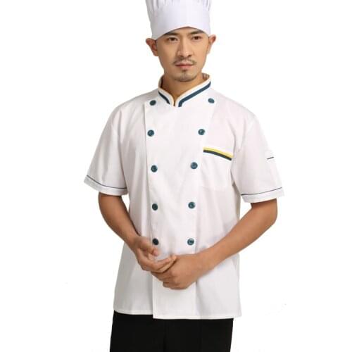 Hotel Chef Costume Short Sleeve Summer Male Chef Workwear Summer Canteen Chef Clothing Men & Women Clothing