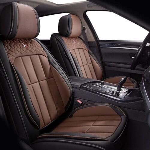 Coffee color Leather Car seat covers For skoda octavia 2 fabia 3 karoq tour kodiaq a7 superb mk2 yeti accessories