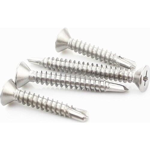 M4.2 M4.8 M5.5 Large Flat Head Self Tapping Screws Drilling Tail Screw 410 stainless steel