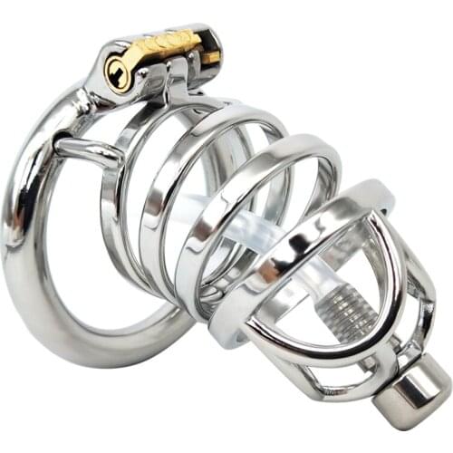 Mens Chastity Cage Metal CB Penis Lock with Catheter Chastity JJ Lock Cage Alternative Toys Adult Products for Men