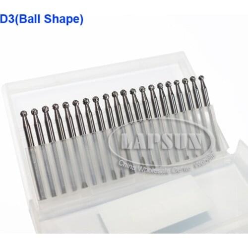 20pcs 1/8" 3mm Tungsten Carbide Burr Rotary Cutter files Points Drill Bit Set CNC Engraving CED Ball Shape