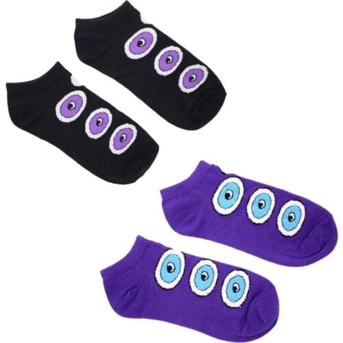 Mens Ankle Socks Casual Novelty Colorful Funny Eye Print Spring Summer Happy Combed Cotton Short Socks Dress Boat Socks Women