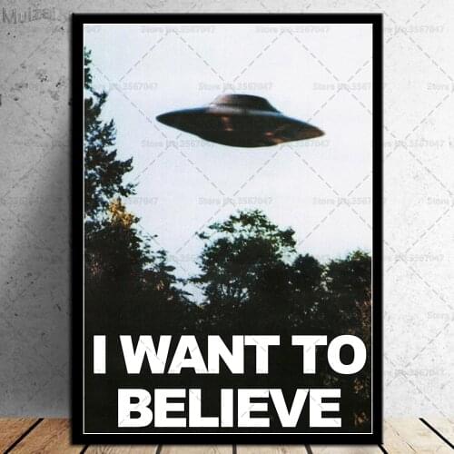 I Want To Believe X File Movie Poster Canvas Painting Posters and Prints Wall Art Picture for Living Room Home Decor