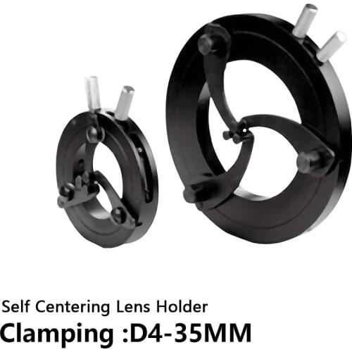 Self centering lens holder Clamping D4-35mm Adjustable diameter Physical optics experiment Optically adjustable frame