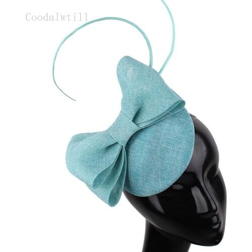 Women elegant wedding prom fedora cap bow fascinator hats fashion new headpiece wedding ladies millinery cap hair accessories