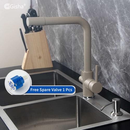 Gisha filter Kitchen Faucets Deck Mounted Mixer Tap 360 Rotation Water Purification Features Mixer Tap Crane 2G2010