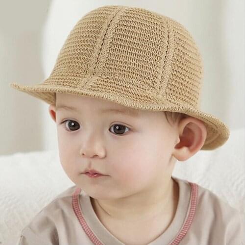 Vintage Straw Hat for Boys Clothes Accessories Summer Cotton Knitt Kids Cap Toddler Girls Clothing Accessories Children Hat
