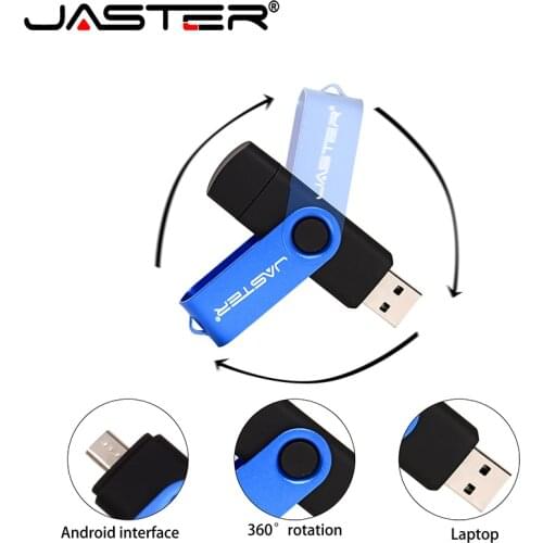 JASTER OTG USB Flash Drive Metal Pen Drive 2.0 64GB 32GB 4GB pendrive external storage memory stick 16GB 128GB 8GB Micro USB