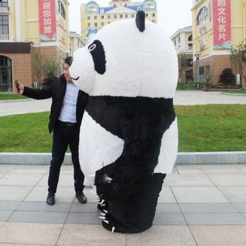 Short Plush Air Inflatable Mascot Costume Panda Polar Bear 2.6M 3m Tall Customize For Adult Suitable For 1.9m Height Mascot Cute