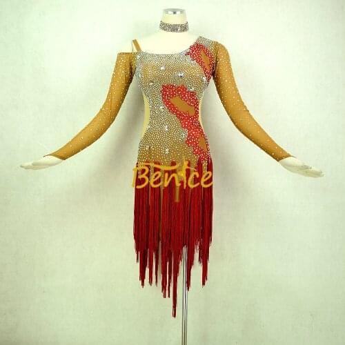 Free Shipping Latin Dance Skirt For Women Professional Sumba Dancing Skirt Adult Rumba QiaQia Latin Dress Latin Performances Dre