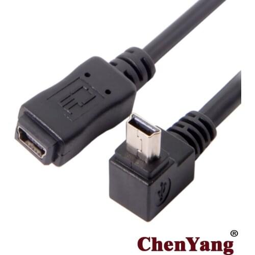 Zihan mini usb 5p Female to GPS Mini USB 5P 90D up direct angled male extension cable