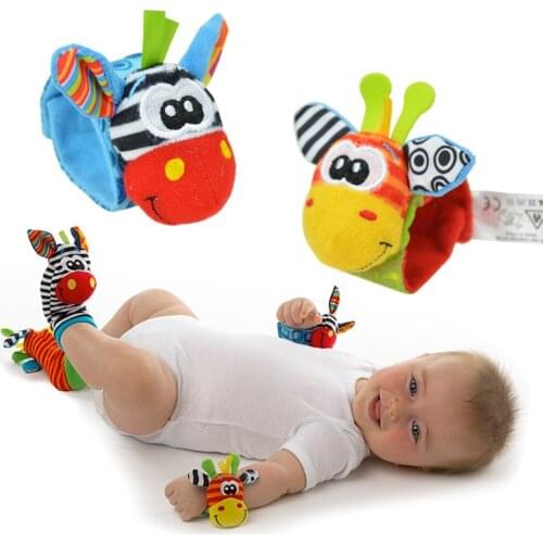 1pc baby socks Toys Animal Socks Wrist Strap With Rattle Baby Foot Socks Bug Wrist Strap Baby Toy Baby Rattles