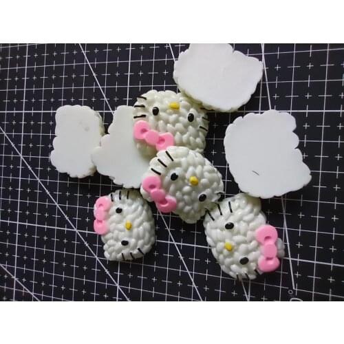 1pcs/lot Resin flat back rice cat 28mm Ornaments Micro landscape Ornaments Creative Home Gardening Decorations