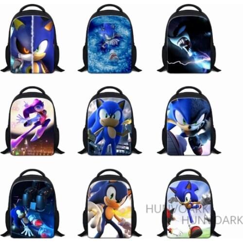 16 inch Childrens backpack SONIC RACING Cartoon backpack school Children Book bag Mochila for 3-5 years gift