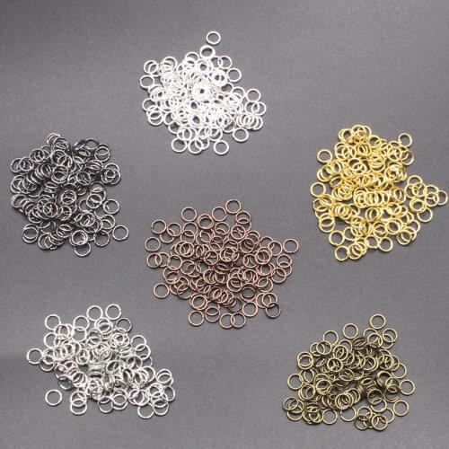 200pcs 3/4/5/6/7/8/10mm Metal DIY Jewelry Findings Open Single Loops Jump Rings & Split Ring for jewelry making