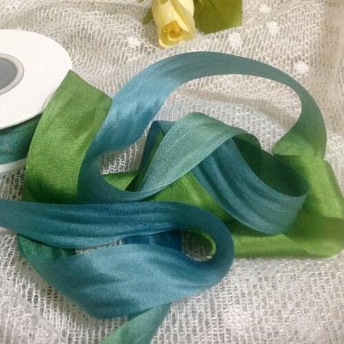 2020 NEW COLORS 20MM V 100% pure silk embroidery ribbon taffeta wedding ribbon ins style silk edge ribbon Anya Ribbon Handcraft