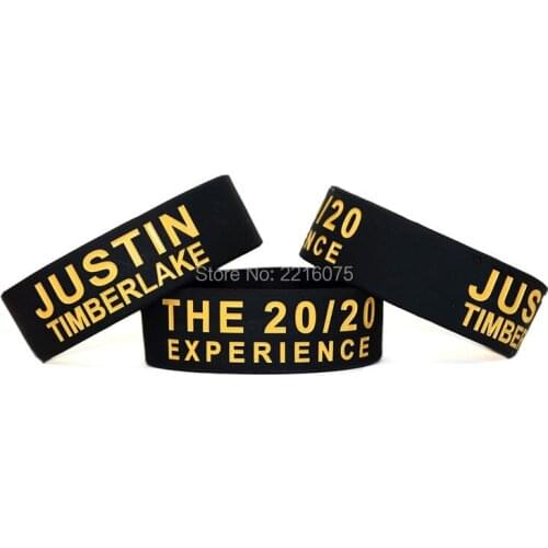 300pcs One Inch Justin Timberlake the 20/20 Experience wristband silicone bracelets free shipping by DHL express