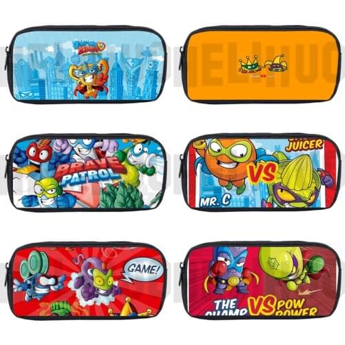 3D Anime Super Zings Pencil Case SuperZings Series 4/5/6 Cartoon Kids Pencil Box Stationery Storage Bag Women Kawaii CosmeticBag