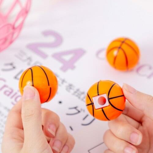 4pc Cartoon Basketball Shaped Pencil Sharpener Creative Single Hole Pencils Sharpener Student Office School Supplies Stationery