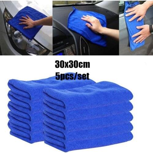 5pcs/set towel 30 x 30 cm New Cloths cars Cleaning Duster Microfiber Car Wash Towel Auto Care clean Tools