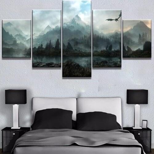 5 Pieces Wall Art Canvas Painting Gaming Poster Modern Home Living Room Bedroom Decoration Pictures Modular Framework