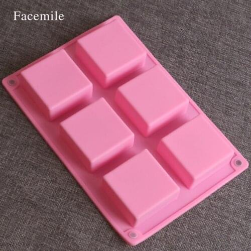 6 Cube Square Mini Wedding Fondant Cake Silicone Bakeware Mould DIY Soap Mold Chocolate 52029 Gift