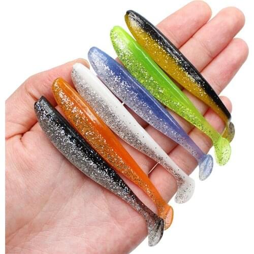 6Pcs 8cm 3.5g Wobbler Fishing Lure Easy Shiner Jig Swimbait Artificial Double Color Silicone Soft Bait Carp Bass Lures Softbait