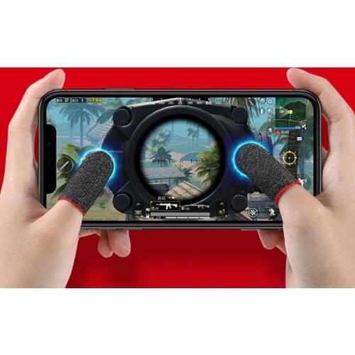 68UB 2x Gaming Finger Sleeves Anti-sweat Gloves for Phone Anti-slip Fingertip Covers