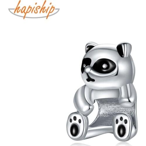 Hapiship 2021 Original Daisy New Fashion Sweet Alloy Animal Panda Charm Beads Fit Charm Bracelet Female DIY Jewelry Making CZ141