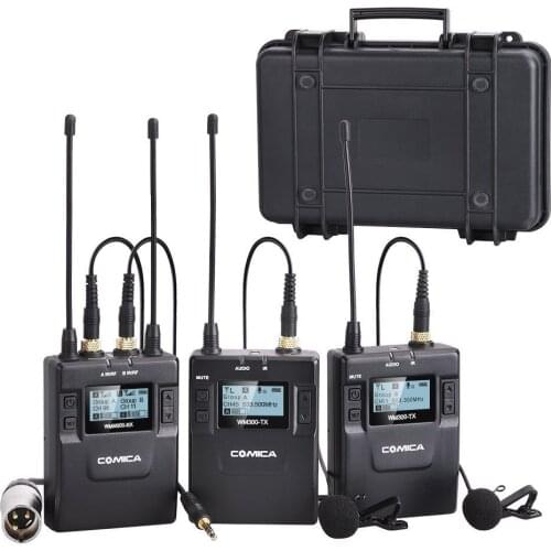 Comica Wireless Microphone CVM-WM300(A) 96-Channel UHF Rechargeable Wireless mic Dual Lavalier Microphone for Canon Nikon Sony