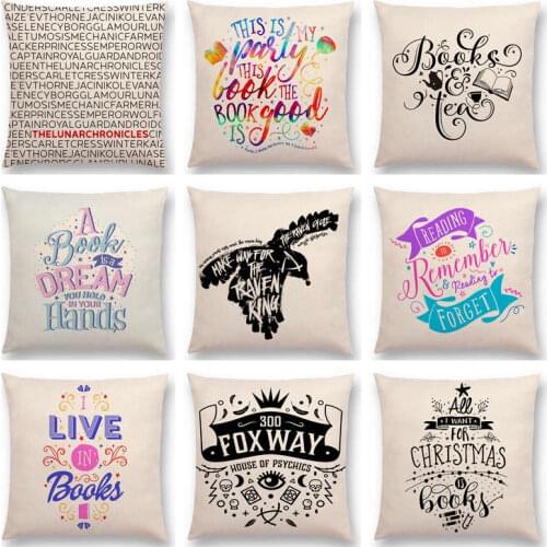 Hot Sale Decorative Letters Saying Warm Words Meaningful Proverb Heart Love Reading Books Tea Coffee Cushion Sofa Throw Pillow