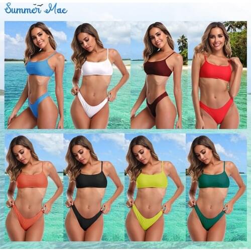 Summer Mae Padded Push up Brazilian Thong Bikini Sets 2019 Swimsuits for Women
