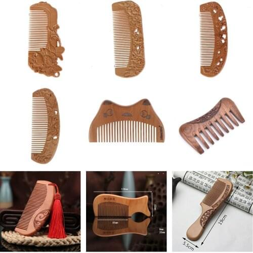 Massage Comb Meridian Comb Portable Scalp Massage Wide-toothed Solid Wood Comb Natural Ebony Anti-static Massage Comb