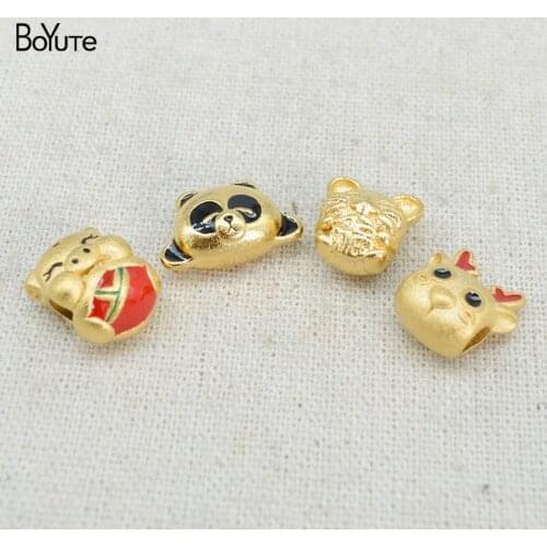 BoYuTe (10 Pieces/Lot) Matte Gold Plated Pig Shape Spacer Beads Factory Direct Sale Handmade Diy Brass Beads Accessories