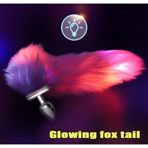 Illuminate Fox Tail Stainless Steel/silicone Detachable Anal Dilator Man/women Buttplug Long Tail Plug Anal Stimulation Sex Toy