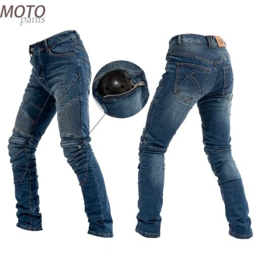 Motorcycle pants knee with zipper belt protector motorcycle motorcycle denim jeans trousers off-road cycling pants
