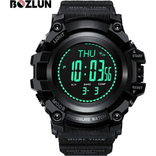 Bozlun Fashion Band Smart Watch Men Multi-Function 3ATM Dial Mountaineer Sports Watch Altimeter Barometer Thermometer Smart Band