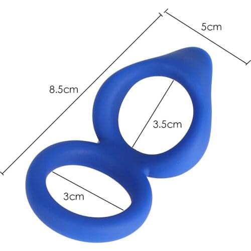 Soft Silicone Male Penis Ring Scrotum Bondage Penis Cage Cock Ring Sex Toys for Man Delay Ejaculation Double Ring Sex Products