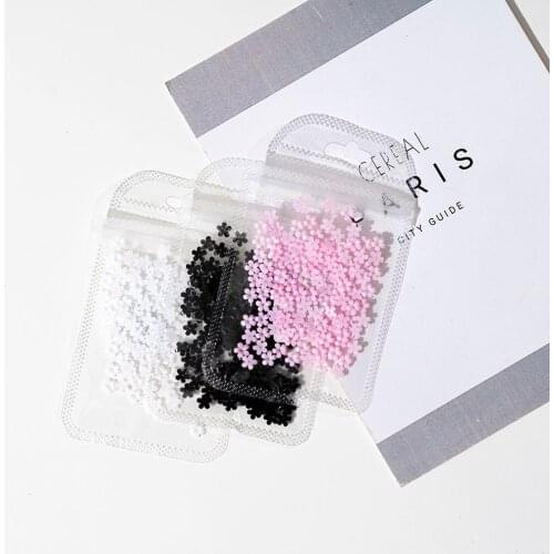 New 100Pcs/Bag 3D DIY Cute Little Flower Resin Pink Mini Flower Nail Art Decoration Material Accessories For Manicure Design
