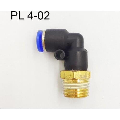 PL Elbow 100pcs Lot 4-02 4mm Air Connector Pneumatic Fitting Quick Fittings Male Thread Push In