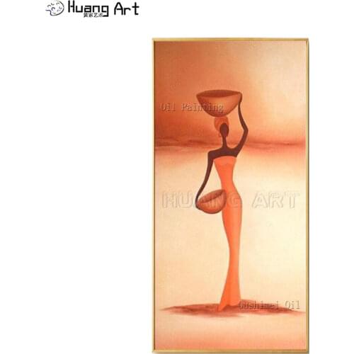 Professional Artist Pure Handmade High Quality Africa Woman Canvas Painting Handmade African Woman Oil Painting On Canvas