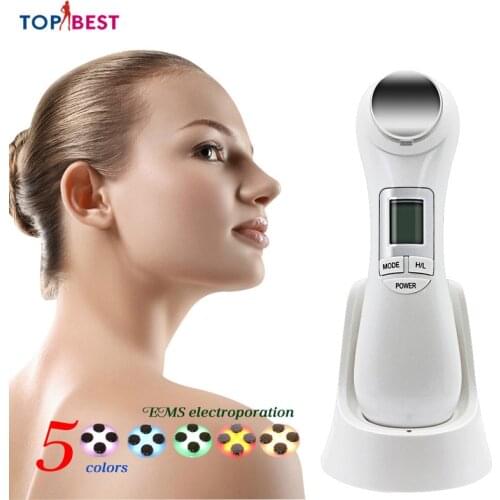 Professional Facial Radio Frequency Beauty Device LED Photon Face Massager Acne Wrinkle Removal Skin Care Mesotherapy Apparatus