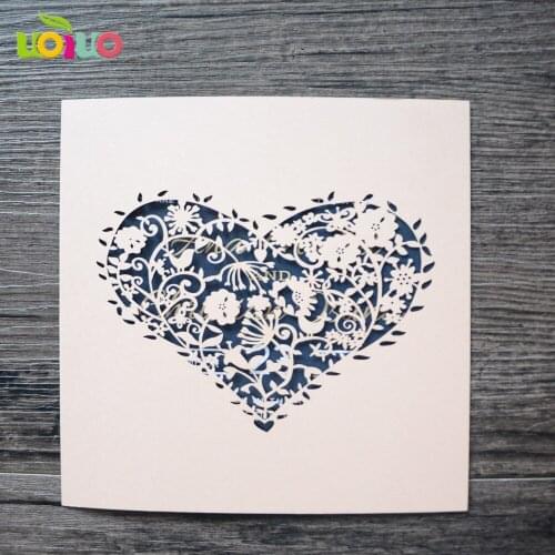 Luxurious handmade heart wedding invitation card traditional vintage invitation card cover printable with free shipping