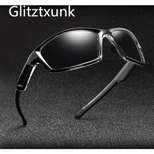Glitztxunk Polarized Sunglasses Men Brand Designer Travel Male Black Mirror Sun Glasses Outdoor Anti-UV400 lentes de sol hombre