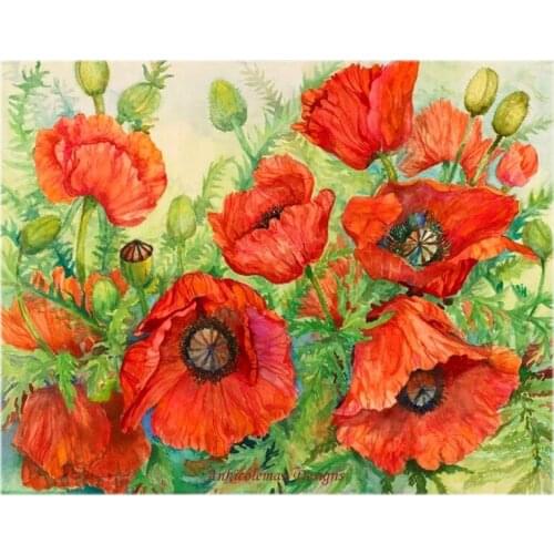 Embroidery Counted Cross Stitch Kits Needlework - Crafts 14 ct DMC DIY Arts Handmade Decor - Poppies at their Peak