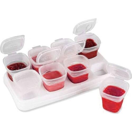 Top Quality Baby Food Containers By Little Sprout: Reusable Stackable Storage Cups with Tray