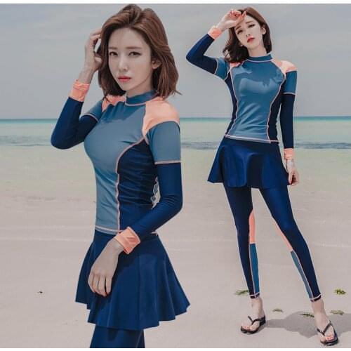 Plus Size Bathing Suits Swimsuit With Skirt Swim Suit Woman Summer Top Bikini Bandeau Womens Clothing Long Sleeve Trousers