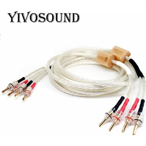 1pair Hi-End Hifi audio, Nordost Odin Silver Plated Jumper wire, hifi speaker Jumper speaker cable banana Y plug connecting line