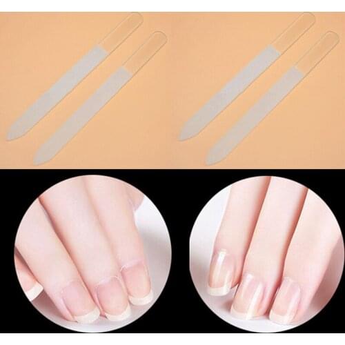 1 Transparent Crystal Glass Nail File Style With 1 Faux Silver Plated Plastic Hard Case